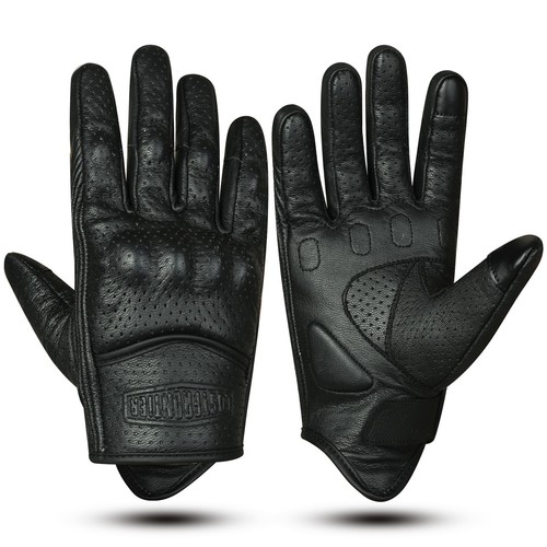 Guanti moto pelle con - in,