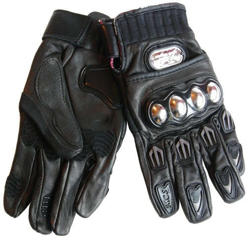 Guanti moto pelle neri - pelle,